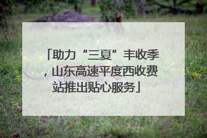 助力“三夏”丰收季，山东高速平度西收费站推出贴心服务
