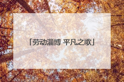 劳动淄博 平凡之歌