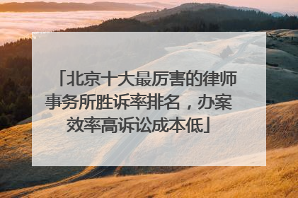 北京十大最厉害的律师事务所胜诉率排名，办案效率高诉讼成本低