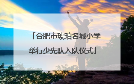合肥市琥珀名城小学举行少先队入队仪式