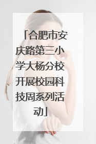 合肥市安庆路第三小学大杨分校开展校园科技周系列活动