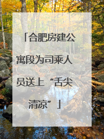 合肥房建公寓段为司乘人员送上“舌尖清凉”