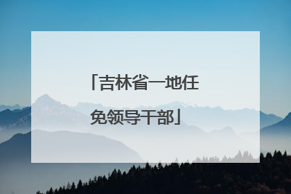 吉林省一地任免领导干部
