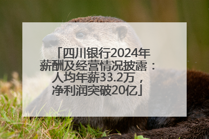 四川银行2024年薪酬及经营情况披露：人均年薪33.2万，净利润突破20亿
