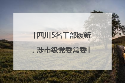 四川5名干部履新，涉市级党委常委