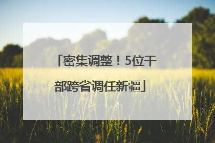 密集调整！5位干部跨省调任新疆