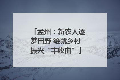 孟州：新农人逐梦田野 绘就乡村振兴“丰收曲”