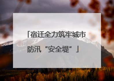宿迁全力筑牢城市防汛“安全堤”