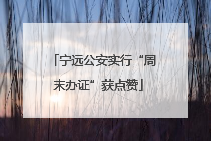 宁远公安实行“周末办证”获点赞
