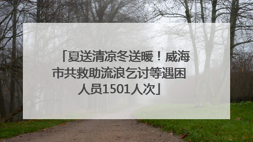 夏送清凉冬送暖！威海市共救助流浪乞讨等遇困人员1501人次