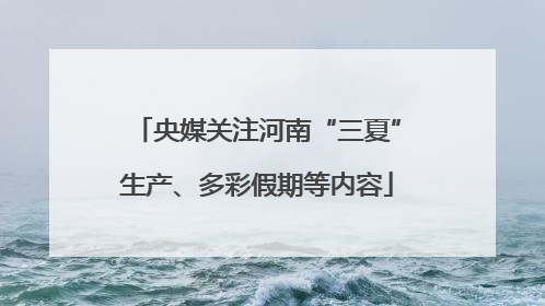 央媒关注河南“三夏”生产、多彩假期等内容