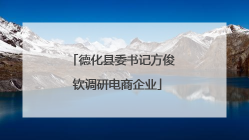德化县委书记方俊钦调研电商企业