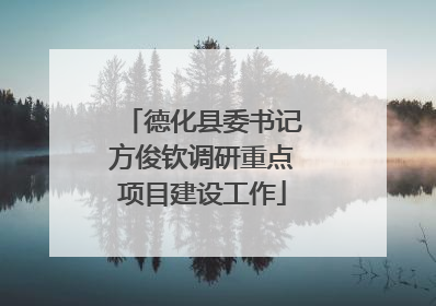 德化县委书记方俊钦调研重点项目建设工作