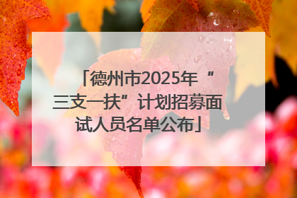 德州市2025年“三支一扶”计划招募面试人员名单公布