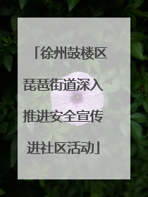 徐州鼓楼区琵琶街道深入推进安全宣传进社区活动
