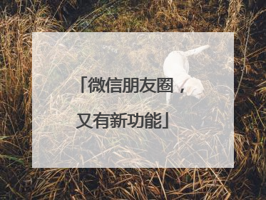 微信朋友圈，又有新功能