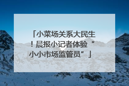 小菜场关系大民生！晨报小记者体验“小小市场监管员”