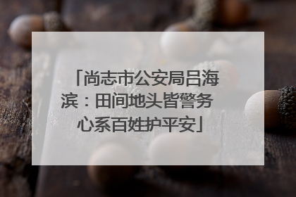 尚志市公安局吕海滨：田间地头皆警务 心系百姓护平安