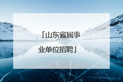 山东省属事业单位招聘