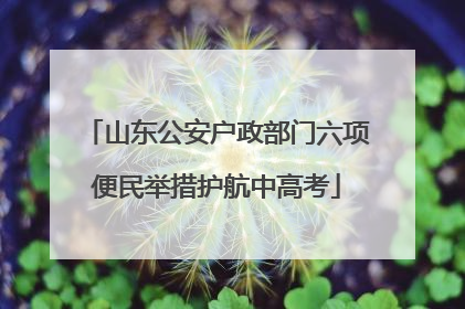 山东公安户政部门六项便民举措护航中高考