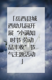 岳西县城西幼儿园开展“小满知时节 劳动品丰收”节气主题活动