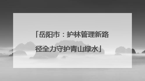 岳阳市：护林管理新路径全力守护青山绿水