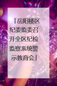 岳阳楼区纪委监委召开全区纪检监察系统警示教育会