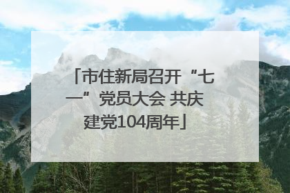 市住新局召开“七一”党员大会 共庆建党104周年