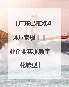 广东已推动4.4万家规上工业企业实现数字化转型