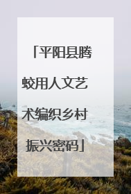 平阳县腾蛟用人文艺术编织乡村振兴密码