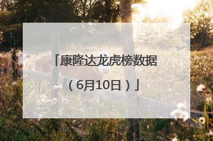 康隆达龙虎榜数据（6月10日）