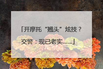 开摩托“翘头”炫技？交警：现已老实……