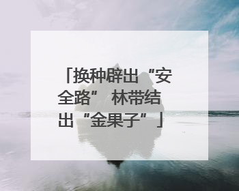 换种辟出“安全路” 林带结出“金果子”