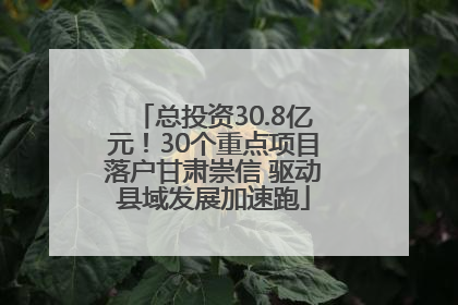 总投资30.8亿元！30个重点项目落户甘肃崇信 驱动县域发展加速跑
