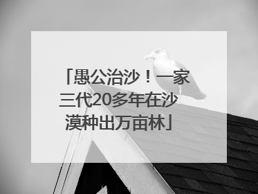 愚公治沙！一家三代20多年在沙漠种出万亩林