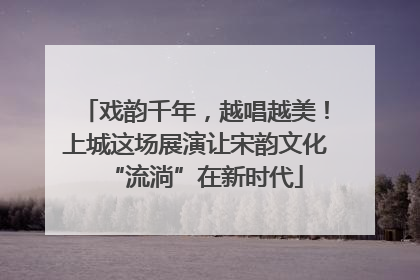 戏韵千年，越唱越美！上城这场展演让宋韵文化“流淌”在新时代