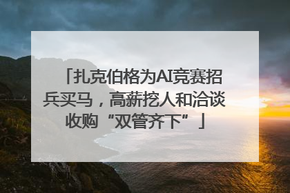扎克伯格为AI竞赛招兵买马，高薪挖人和洽谈收购“双管齐下”