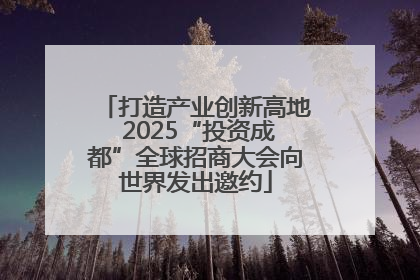 打造产业创新高地 2025“投资成都”全球招商大会向世界发出邀约
