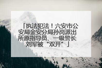 执法犯法！六安市公安局金安分局孙岗派出所原指导员、一级警长刘军被“双开”