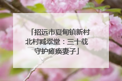 招远市夏甸镇新村北村臧翠堂：三十载守护瘫痪妻子