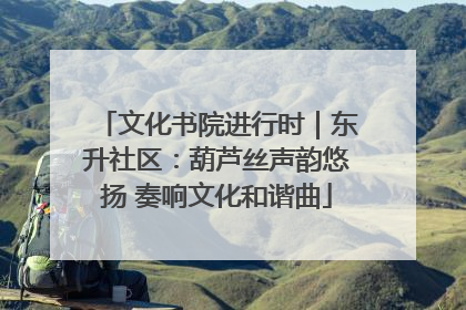 文化书院进行时｜东升社区：葫芦丝声韵悠扬 奏响文化和谐曲