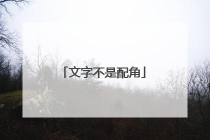 文字不是配角