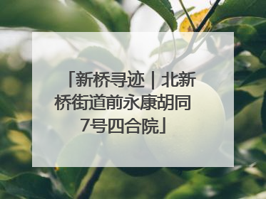新桥寻迹｜北新桥街道前永康胡同7号四合院