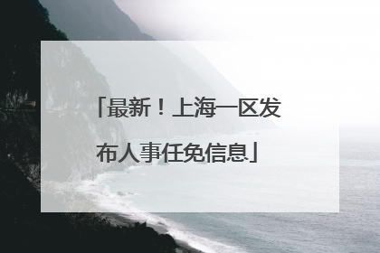 最新！上海一区发布人事任免信息