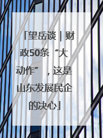 望岳谈｜财政50条“大动作”，这是山东发展民企的决心