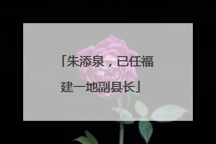 朱添泉，已任福建一地副县长
