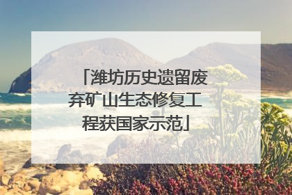 潍坊历史遗留废弃矿山生态修复工程获国家示范