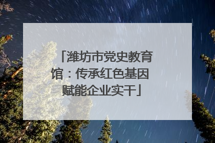 潍坊市党史教育馆：传承红色基因 赋能企业实干