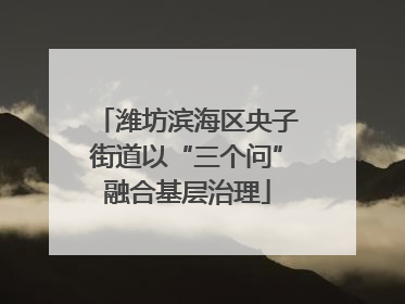 潍坊滨海区央子街道以“三个问”融合基层治理