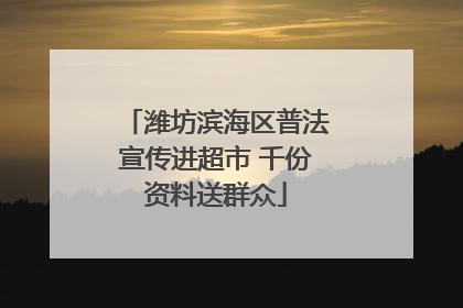 潍坊滨海区普法宣传进超市 千份资料送群众